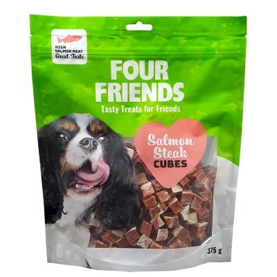 Four Friends Dog Salmon Steak Cubes Godbiter til Hund