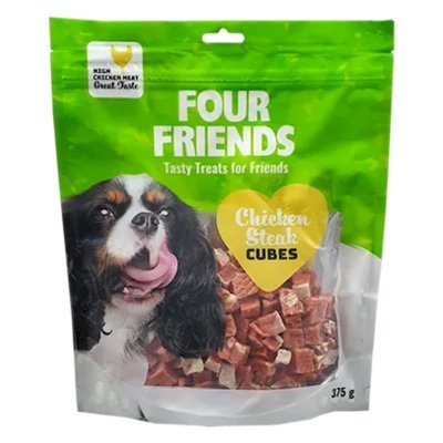 Four Friends Dog Chicken Steak Cubes Godbiter til Hund